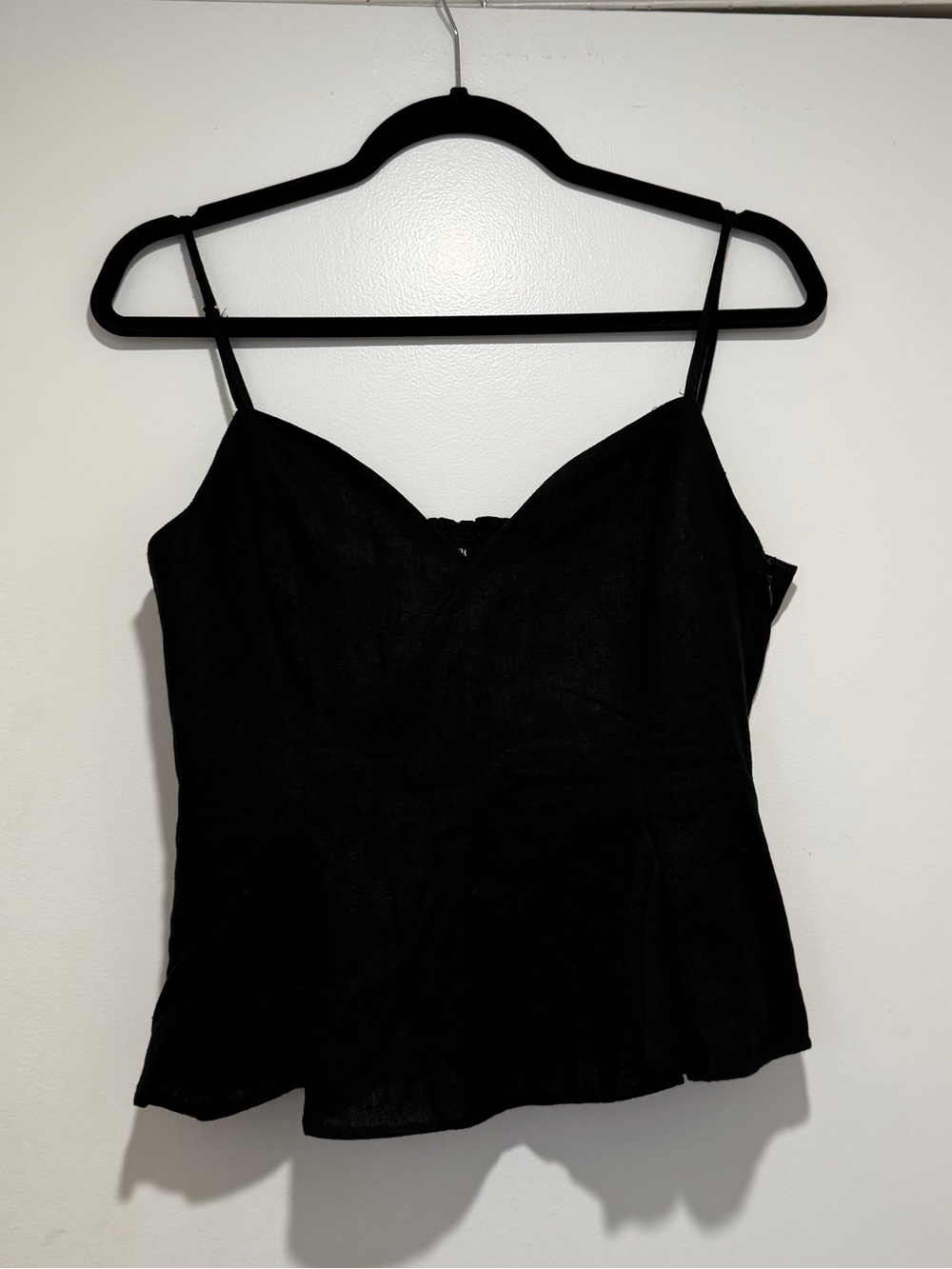 Zara Black Spaghetti Strap Peplum Camisole
